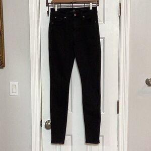 7 for All Mankind Black High Waist Skinny Jeans